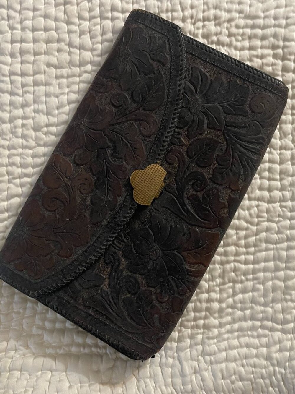 Vintage Western Leather Clutch